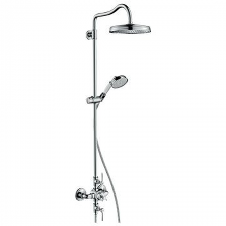 AXOR Montreux Showerpipe with thermostat and overhead shower 240 1jet