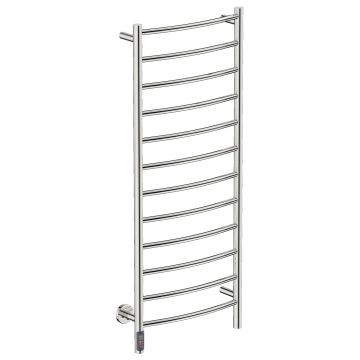 Bathroom Butler - Natural Curved Heated Towel Rail 12 Bar TDC Polished Stainless Steel