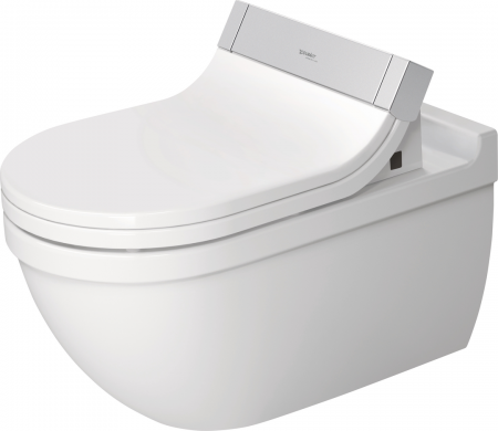 Duravit Starck 3 SensoWash C wall mounted pan with WonderGliss