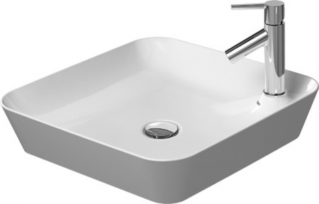 Duravit Washbowl square 460mm Cape Cod white, w.tap dome, w/o OF, 1 TH