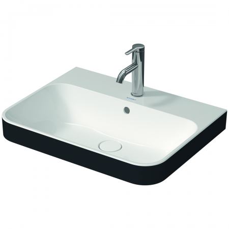 Duravit Happy D. PLUS Above counter washbowl 600x460 1TH inside white. Outside anthracite matt