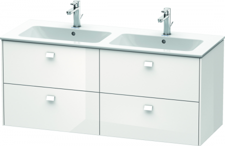 Duravit Brioso vanity unit, 553x1290x479mm 4 drawers, White High Gloss