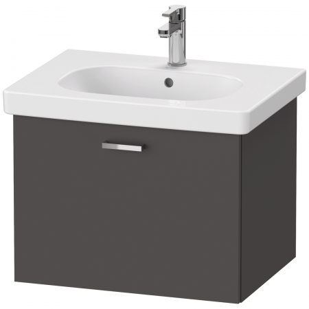 Duravit XBase vanity unit wall-m., 1 pull- out com.,448x600x458,Graphite Matt