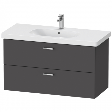 Duravit XBase Vanity Unit wall-mounted, 2 drawers 560x1000x458mm, graphite matt