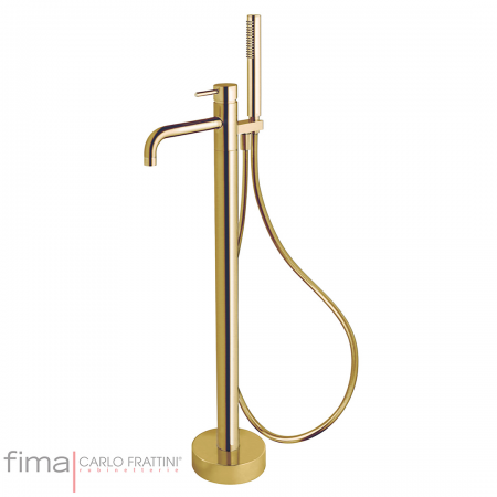 Fima Spillo Up Bath Mixer Freestanding Incl Handshower Brushed Gold