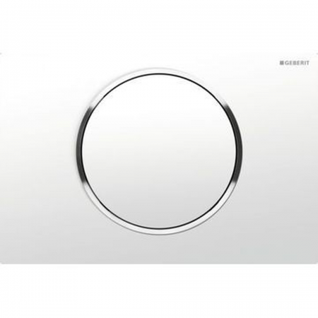 Geberit actuator plate Sigma10 for stop-and-go flush: white, bright chrome-plated