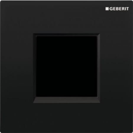Geberit urinal flush control with electronic flush actuation, mains operation, cover plate type 30: jet black RAL 9005