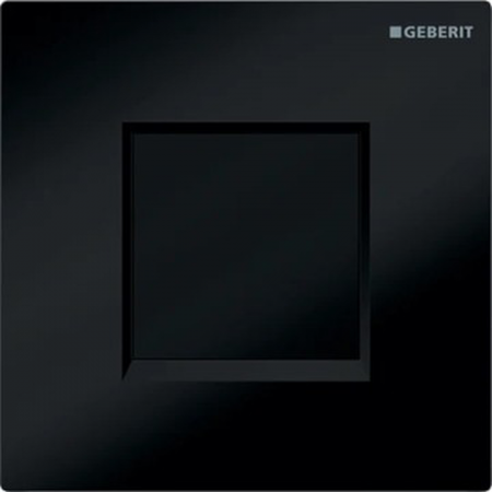 Geberit urinal flush control with electronic flush actuation, battery operation, cover plate type 30: jet black RAL 9005