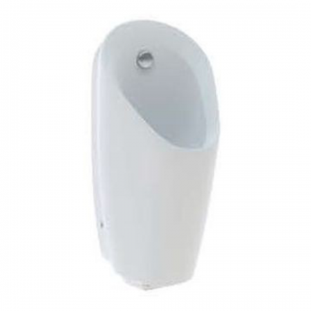 Geberit Preda urinal with integrated control, battery operation: T=37cm, Outlet=to the rear, Inlet=rear, white