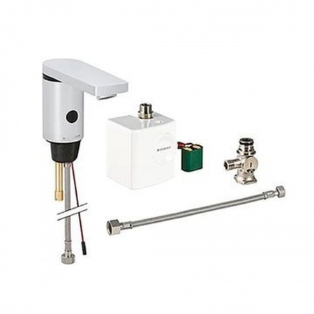 Geberit Type 186 washbasin tap, generator operation: bright chrome-plated, Mixer=with below-desk mixer