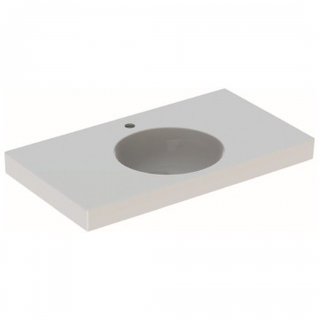 Geberit Preciosa II washbasin with shelf surface: 90x50cm, Tap hole=central, Overflow=without, white