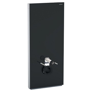 Geberit Monolith Plus sanitary module for wall-hung WC, 114 cm: black / glass