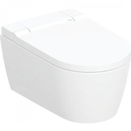 Geberit AquaClean Sela WC complete solution, wall-hung WC: WC ceramic appliance: white / KeraTect, Design cover: white