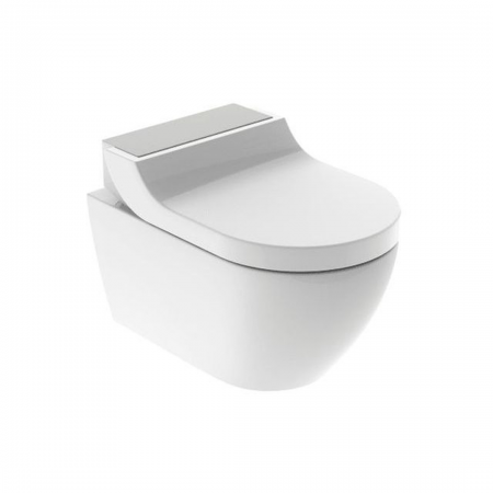 Geberit AquaClean Tuma Comfort WC complete solution, wall-hung WC: stainless steel brushed