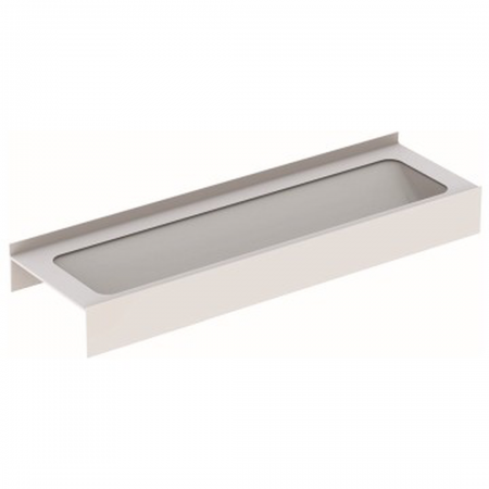 Geberit Publica washing trough: B=187.6cm, T=55.5cm, Tap hole=without, Overflow=without, white alpine