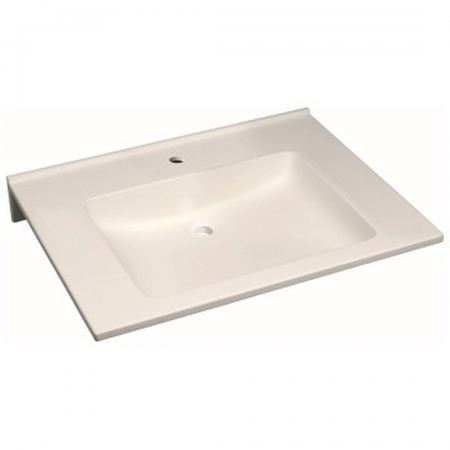 Geberit Publica washbasin, square design, barrier-free: B=70cm, T=55cm, Tap hole=centred, Overflow=without, white alpine