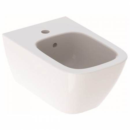 Geberit Smyle Square wall-hung bidet, shrouded: T=54cm, Overflow=visible, white