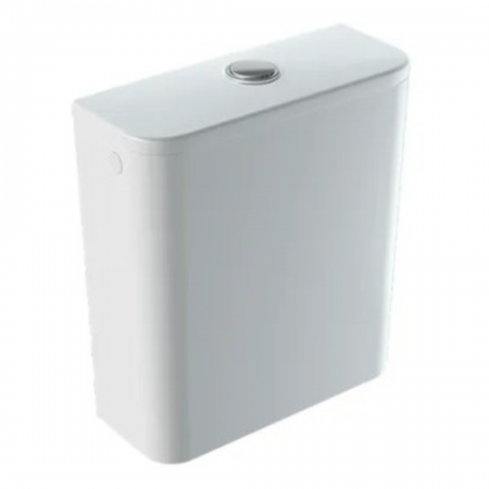 Geberit Smyle Square exposed cistern, close-coupled, dual flush, lateral water supply connection: white