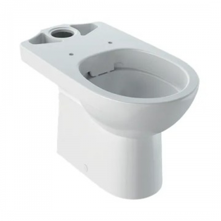 Geberit Selnova floor-standing WC for close-coupled exposed cistern, washdown, horizontal outlet, semi-shrouded, Rimfree: white