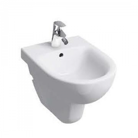 Geberit Selnova floor-standing bidet, back-to-wall, semi-shrouded: white