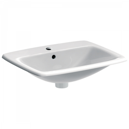 Geberit Selnova Square countertop washbasin: B=55cm, white