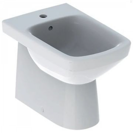 Geberit Selnova Square floor-standing bidet, back-to-wall, semi-shrouded