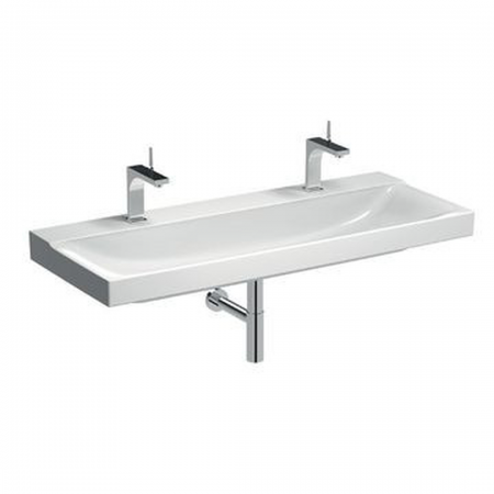 Geberit Xeno² washbasin: 120x48cm, Tap hole=left and right, Overflow=without, white / KeraTect