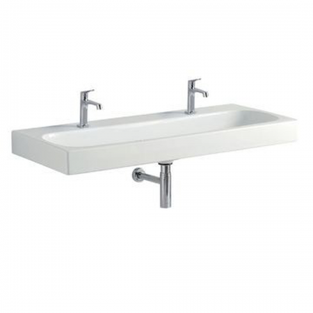 Geberit Citterio washbasin: B=120cm, T=50cm, Tap hole=left and right, Overflow=without, white / KeraTect