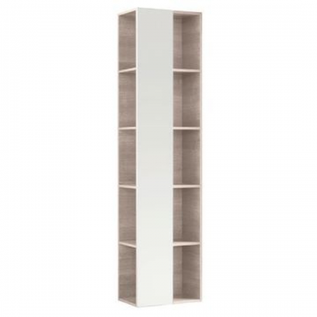 Geberit Citterio shelf unit with mirror: B=40cm, H=160cm, T=25cm, oak beige / wood-textured melamine