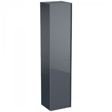 Geberit Acanto tall cabinet with two doors: B=38cm, H=173cm, T=36cm, lava / matt coated, lava / shiny glass