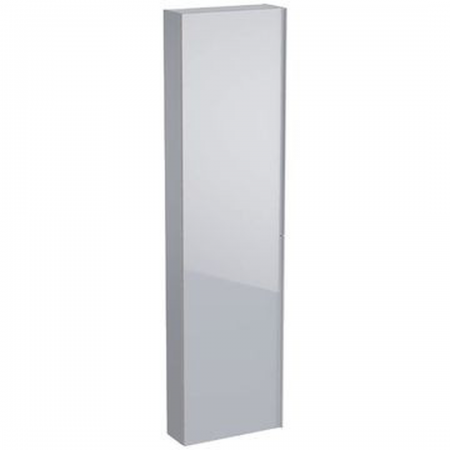 Geberit Acanto tall cabinet with one door: B=45cm, H=173cm, T=17.4cm, sand grey / matt coated, sand grey / shiny glass