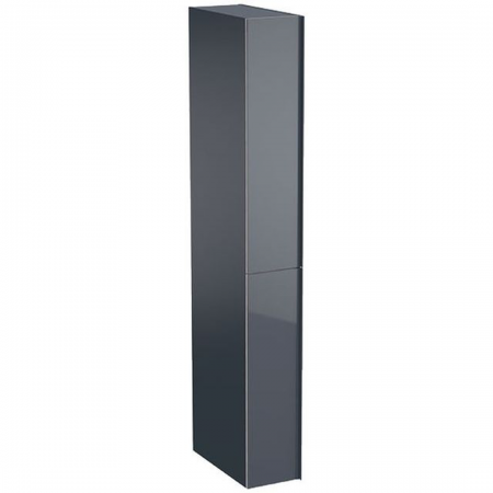 Geberit Acanto tall cabinet with two cargos: B=22cm, H=173cm, T=47.6cm, lava / matt coated, lava / shiny glass