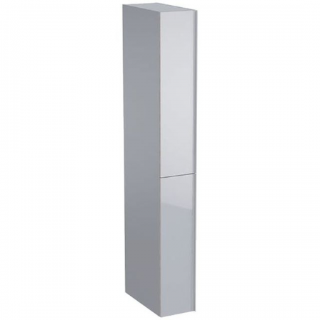 Geberit Acanto tall cabinet with two cargos: B=22cm, H=173cm, T=47.6cm, sand grey / matt coated, sand grey / shiny glass