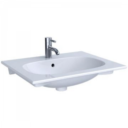 Geberit Acanto vanity basin: 90x48cm, Tap hole=central, Overflow=visible, white