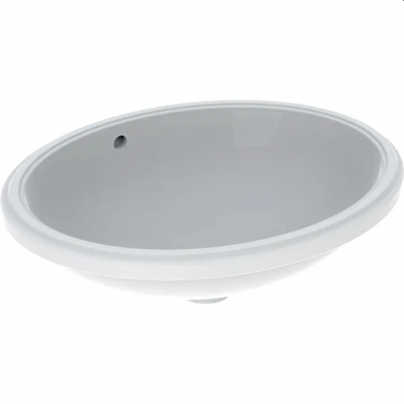 Geberit VariForm under-countertop washbasin, oval: B1=50cm, T=46cm, Overflow=visible, white