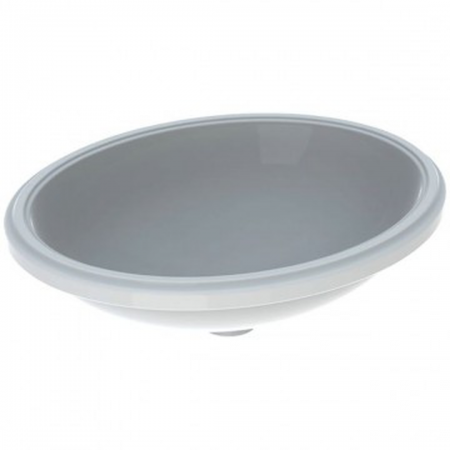 Geberit VariForm under-countertop washbasin, oval: B1=50cm, Tap hole=without, Overflow=without, white