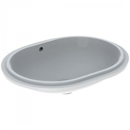 Geberit VariForm under-countertop washbasin, elliptic: Tap hole=without, Overflow=visible, white