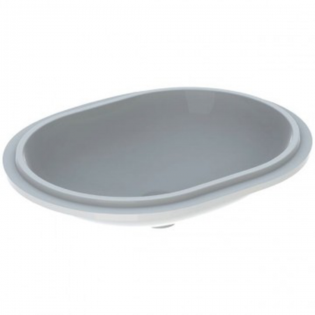 Geberit VariForm under-countertop washbasin, elliptic: B1=55cm, T=46cm, Overflow=without, white