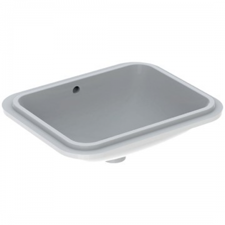 Geberit VariForm under-countertop washbasin, rectangular: B1=45cm, T=44cm, Overflow=visible, white