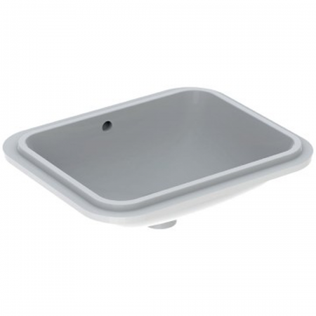 Geberit VariForm under-countertop washbasin, rectangular: B1=45cm, Tap hole=without, Overflow=visible, white