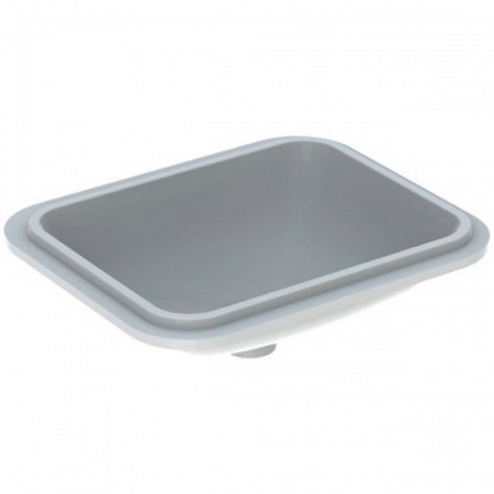 Geberit VariForm under-countertop washbasin, rectangular: B1=45cm, Tap hole=without, Overflow=without, white