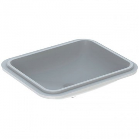 Geberit VariForm under-countertop washbasin, rectangular: B1=50cm, Tap hole=without, Overflow=without, white