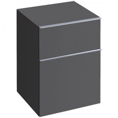 Geberit iCon low cabinet with two drawers: B=45cm, H=60cm, T=47.7cm, lava / matt coated