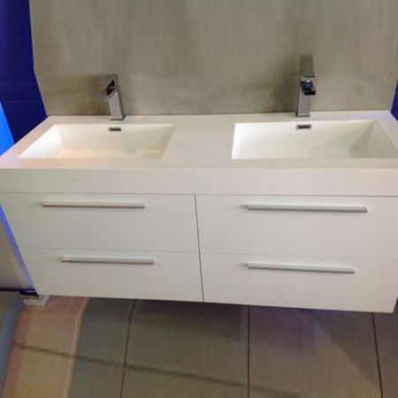 Capri 1380 White Cupboard & Basin 1380 x 480 x 590