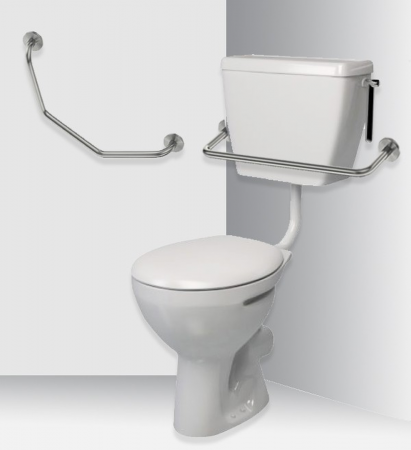 Lecico Paraplegic Box LL Pan Cistern Mech Rails No Seat