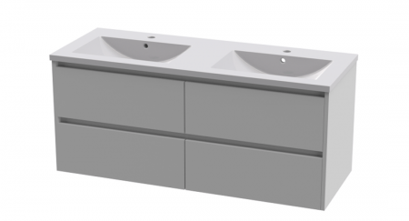 Lecico Ampio1200mm Wall Hung Unit High Gloss White+ Basin 4 Drawer