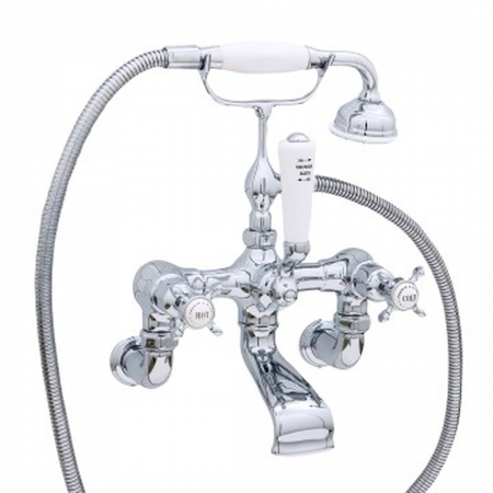 Perrin & Rowe  Wall Mounted Bath Mixer - Crosshead Handles