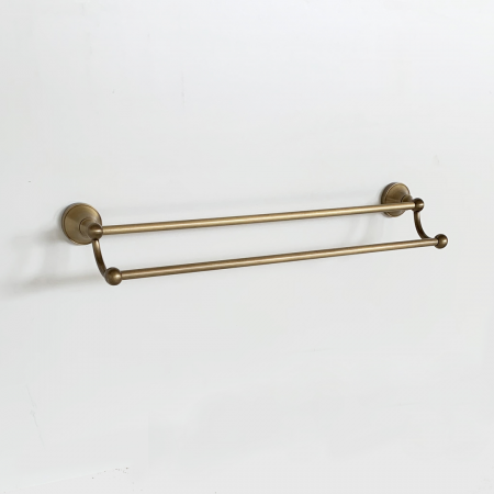 Rossco Double Towel Bar - Antique Brass