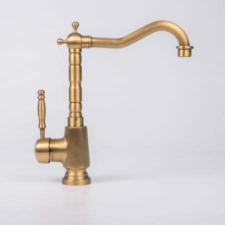 Rossco Kitchen Pillar Mixer - Antique Brass