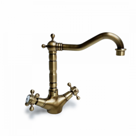 Rossco Dual Tap Faucet - Antique Brass (With Cobra Fittings)